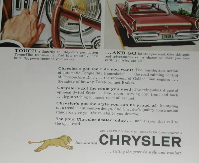1959 Chrysler WINDSOR advertisement, Chrysler Windsor 2-door, plus interior 3