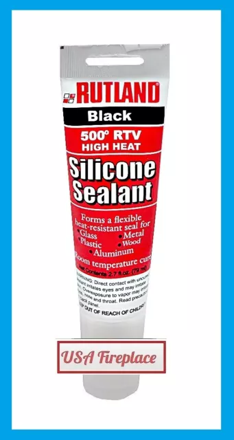 RUTLAND 500 Degree High Heat Black Silicone Sealant 2.7 oz. FREE USA SHIP! #76A