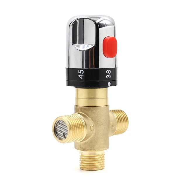 Brass Thermostatic Mixing Valve Shower Faucet Water Temperature Control Valve FS