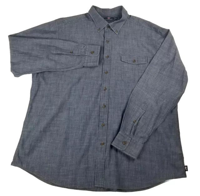 VINEYARD VINES SLIM Fit Crosby Shirt L/S Button Down Cotton Blue Mens ...