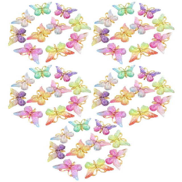 50 piezas perlas de joyería mariposa accesorios pulsera de mendicidad mariposa pequeña
