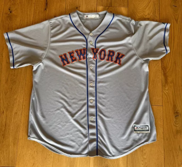 Majestic New York Mets Men's Grey Road Cool Base Jersey XXL Made In USA MLB