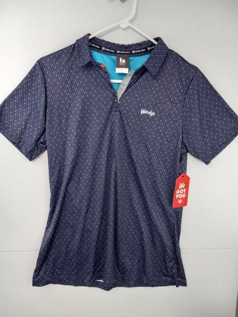 Wendy's Polo Shirt Medium NWT Blue Employee Barco Work Uniform We Got You