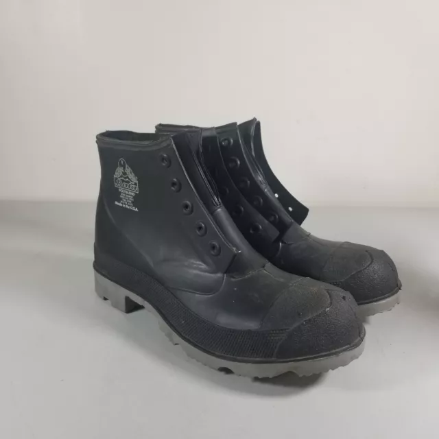 BATA Polyblend Rubber Boots Steel Shank Toe Black Size 9 USA ANSI Z41 PT91 Gray