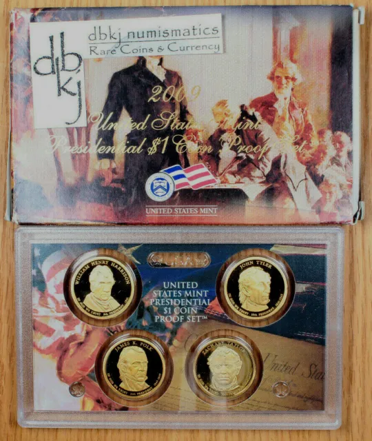 2009 S US Mint Presidential Dollar Proof Set - 4 Coins - OGP