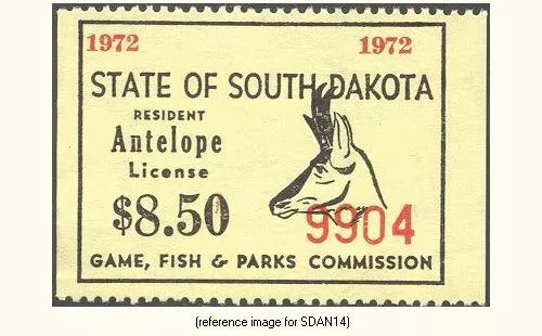 +SALE+ South Dakota Antelope 1972 $8.50 (yellow,[G#])