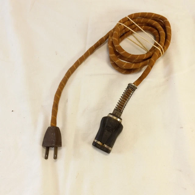 VINTAGE EXCEL PLUG Small Appliance Power Cord 10A 125V 5A 250V Cloth