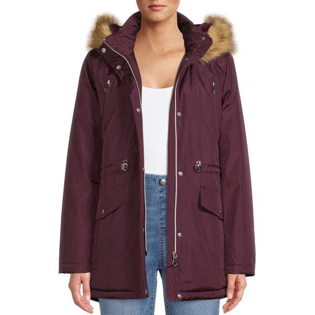 Big Chill Long Sleeve Anorak Quilted Single-Breasted Mid-Length Coat SIZE M