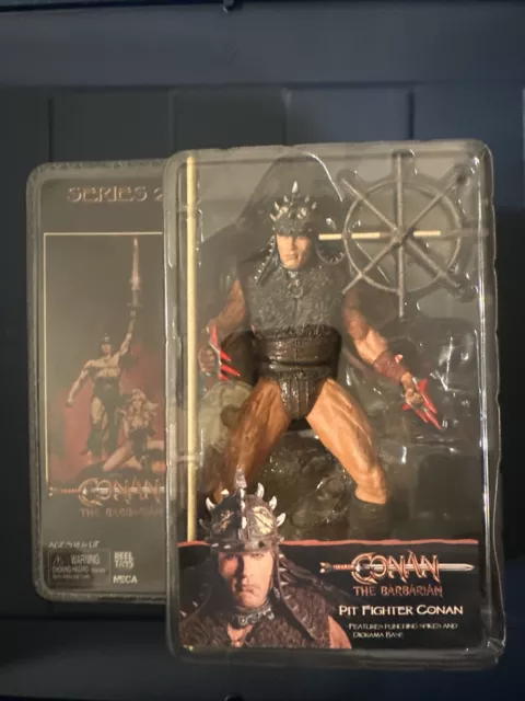 NECA Conan Barbarian Series 1 Pit Fighter w Axes&Fist Spikes&Diorama NEW 2008