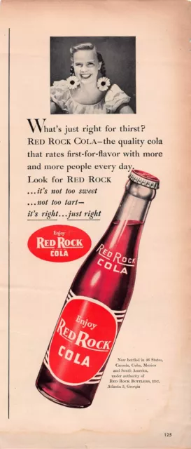 Red Rock Cola Ginger Ale Company Bottle Vtg Print Magazine Ad 1940s