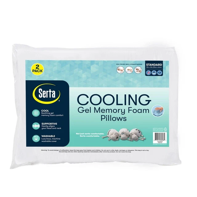 New Serta Gel Memory Foam Cluster Pillows (2-Pack) FREE SHIPPING