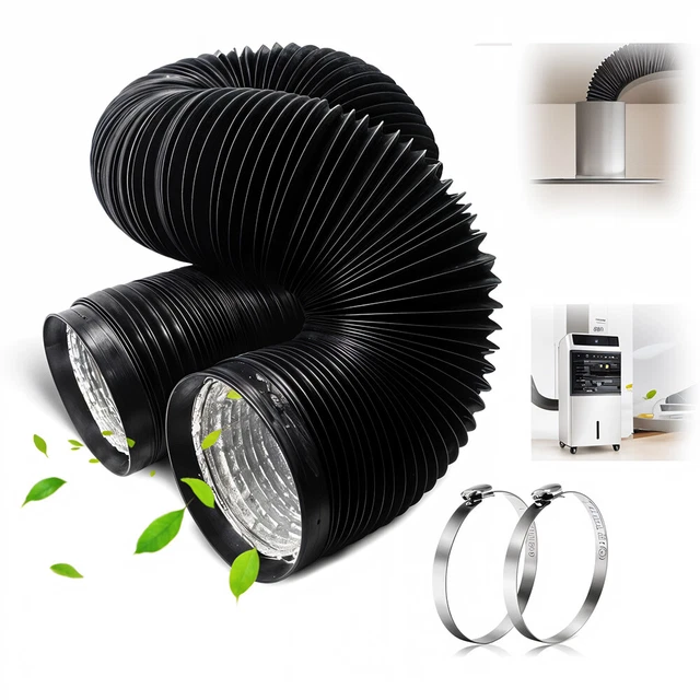 5M ALUMINIUM FLEXIBLE Ducting Hose Foil 75mm 100mm 150mm Air ...