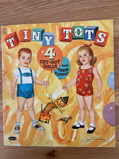 Vintage Uncut Whitman Paper Doll Set - 2132 Tiny Tots Paper Dolls Date: 1956
