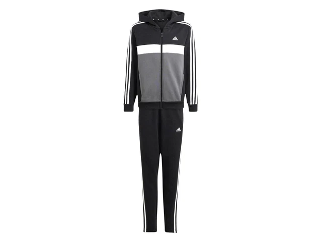 Adidas Tuta Ginnastica Junior Inverno Ib4094  J 3S Tib Fl Ts Black/White