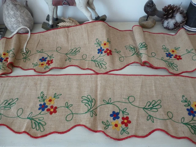 Bordure D'étagère Vintage - Broderie Fruits - 1,20 M X 10 Cm