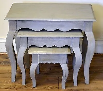 Bourdeilles Nest of 3 Tables Sold Shabby Chic in Mango 3