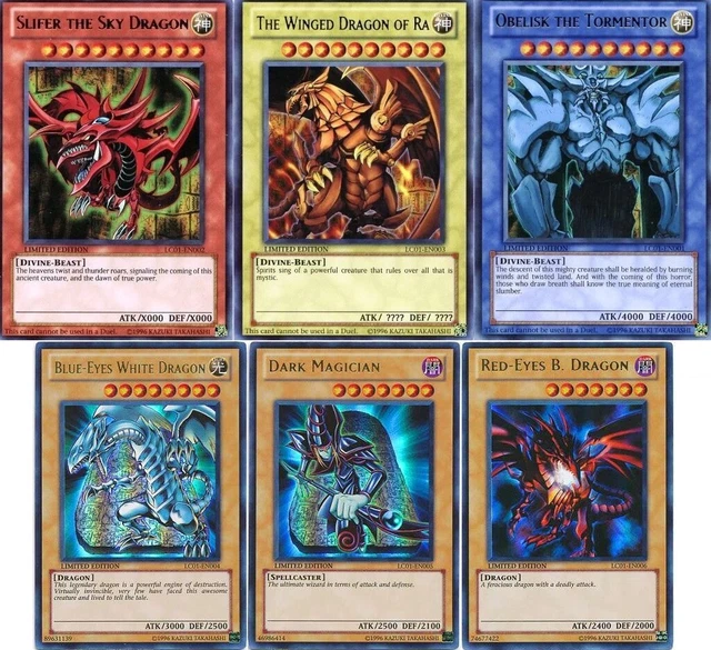 LEGENDARY COLLECTION EGYPTIAN God Cards Slifer, Obelisk, Ra, Blue Eyes,  YuGiOh $24.99 - PicClick