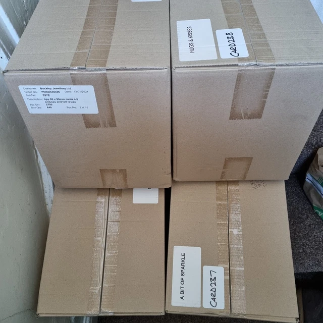 Cards JOB LOT 4 boxes of 840 90x90 Cards Wholesale Set, Thank You, I Love You
