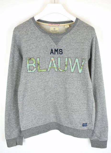 Sweat à Capuche SCOTCH AND SODA Homme - Motif Fleurs Gris, Coton, Neuf Avec étiquettes