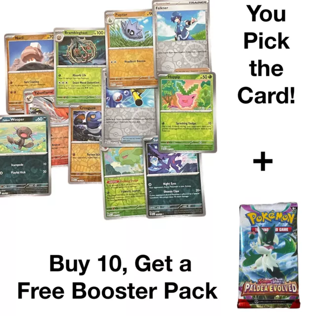 Reverse Holo Cards - Pokemon Scarlet and Violet Paldea Evolved Card SV2 SV02 Set
