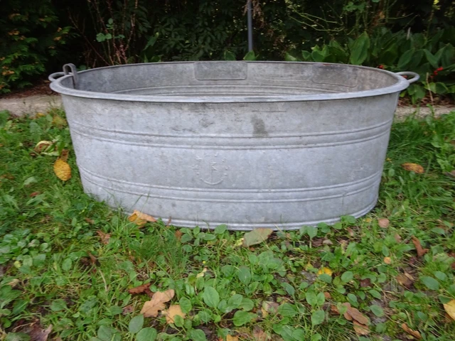 ALTE ZINKWANNE HOCHBEET HUNDEBADEWANNE TEICH BAUERNHOF PLANZGEFÄß