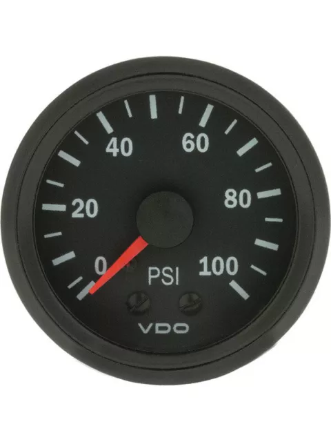 VDO Cockpit Vision Pressure Gauge Mechanical 0 - 100Psi 52mm Diam (150077027)