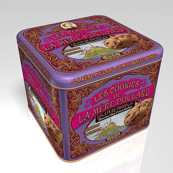 La Mère Poulard French Biscuits Chocolate Chips Cookies Metal Box Mont St Michel