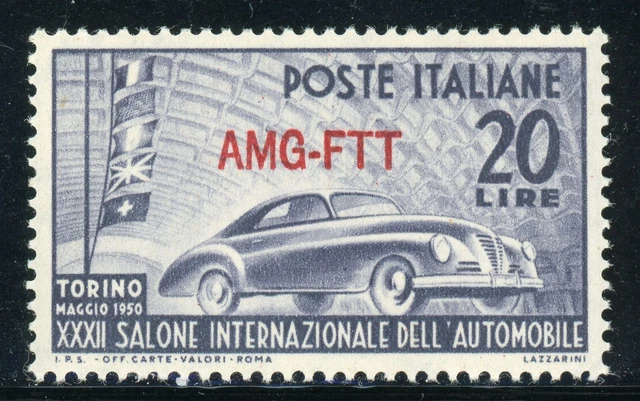 AMG-FTT Trieste MNH: Scott #71 20l 32nd Auto Show TORINO CV$5+