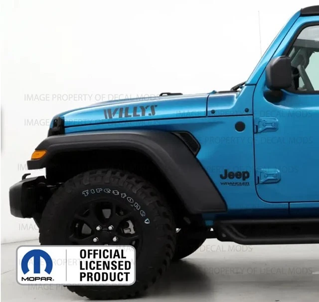 2X JEEP WRANGLER WILLYS Hood Vinyl Decals Graphics Stickers Flat Black