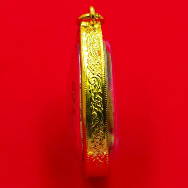 Phra Pidta Jumbo Talisman  LP Toh Gold Micron Pendant Thai Buddha Amulet 2