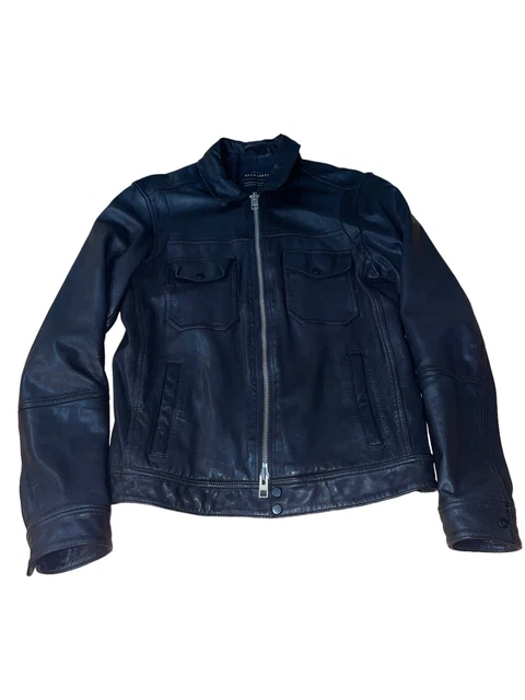 All Saint Mens M Black Leather Jacket