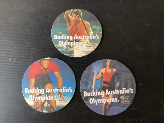 complete set of 3 Fosters Lager ( 2000 Olympics ) Newport Hotel  BEER  COASTERS