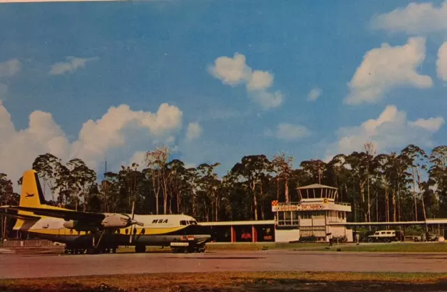 MSA Malaysia-Singapore airlines F27 at Miri airport postcard