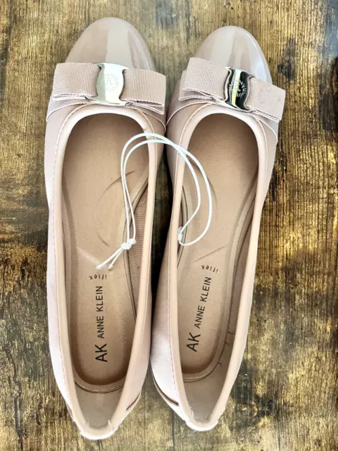 NEW! Anne Klein Alivia Pink Suede Ballet Flats Shoes sandals 7.5, Blush 3