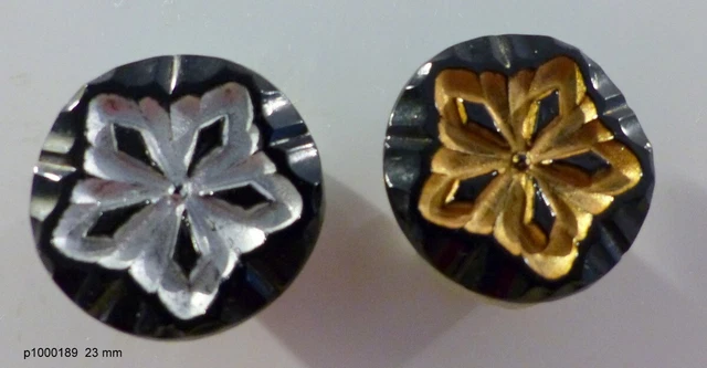 2 BOUTON  tres    ANCIEN  VERRE      23  mm    1000189
