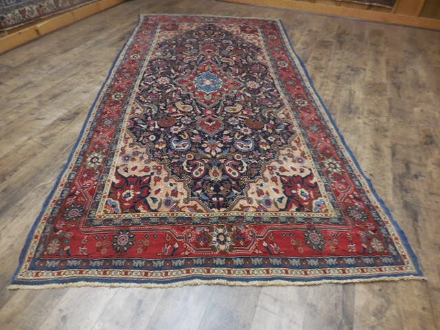 VINTAGE TURKISH HAND MADE GEOMETRIC ANATOLIAN VILLAGE MADE RUG 5x10.9 Ft