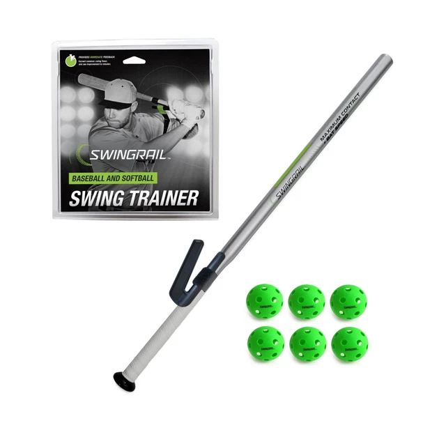 SWINGRAIL BASEBALL & Softball Swing Trainer + Speed Stick Training Bat