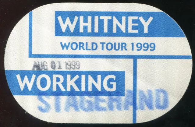 Vintage 1999 Whitney Houston Backstage Pass Working Concord CA (Canceled)