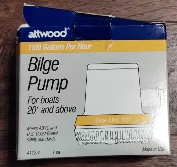 NOS Attwood Heavy-Duty Bilge Pump Bilge King 1100 12V - 1100 GPH # 4112-4