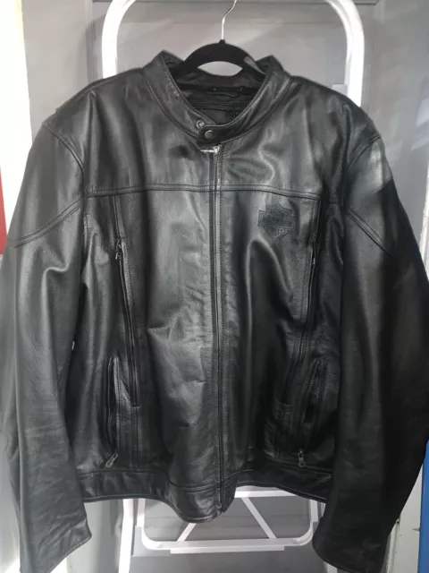 Harley Davidson Spoiler Black  Leather Jacket 98016-10VM  Mens 2XL K0002