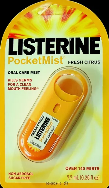 Niebla de cuidado oral Listerine PocketMist en cítricos frescos - sellada de fábrica