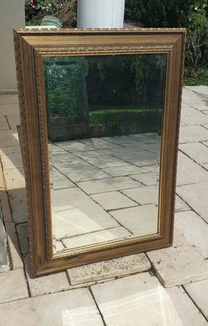 Miroir Ancien Doré à La Feuille D'or Glace Au Mercure 15