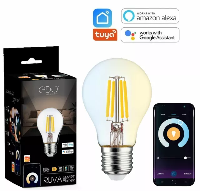 Ampoule connectée LED RUVA WiFi Edison E27 7W Tuya EDO Amazona Alexa Google