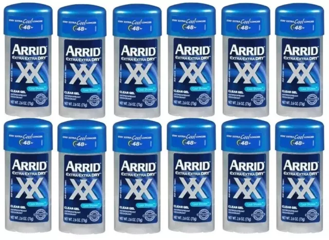 ARRID Extra Extra Dry Cool Shower Deodorant Gel 12 Packs