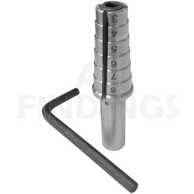 Herramienta de joyería elástica Ring Shank Sizer C-P Reino Unido 1.5-8 EE. UU.