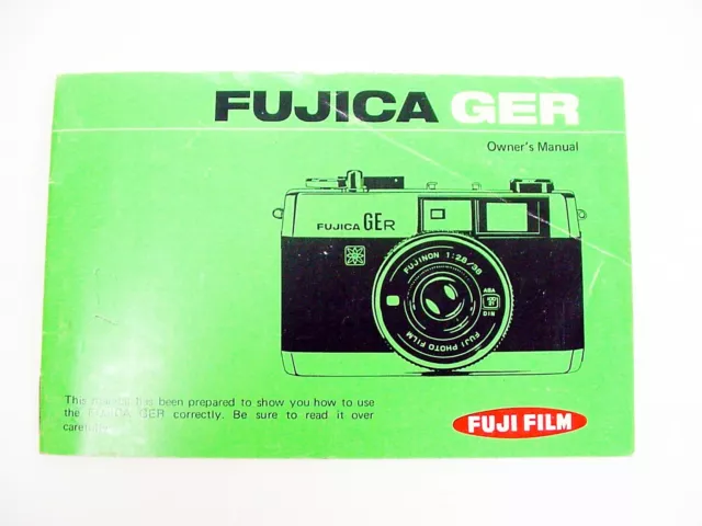 Fuji Fujica GER Instruction Pamphlet | 19p | 1973 | pics & text | Rare |$12.50