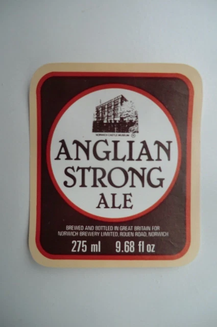 MINT NORWICH BREWERY ANGLIAN STRONG ALE 9.68 fl oz BREWERY BEER BOTTLE LABEL