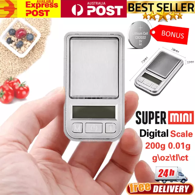 Ultrathin Mini Digital Scale 200g/0.01 electronic Jewelry Pocket Scale g oz ct