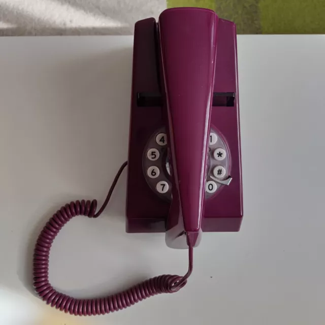 Purple Trim Phone - Retro 1970's Design Classic Telephone