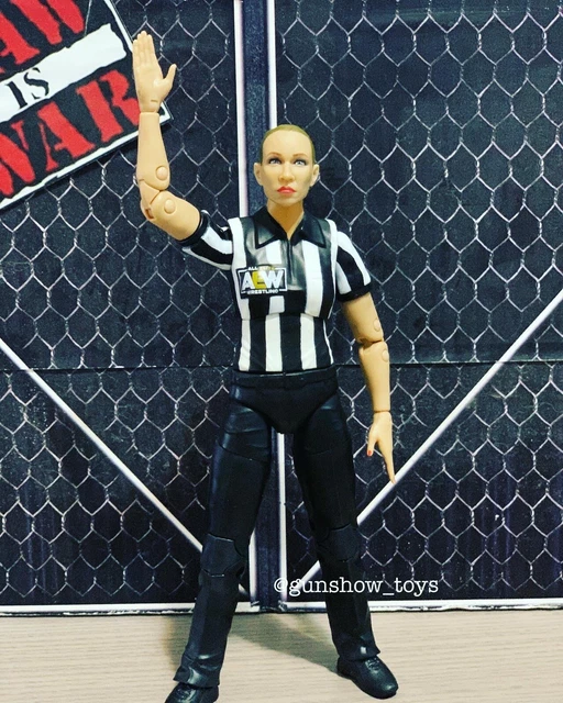 RARE AEW JAZWARES exclusive Referee Aubrey Edwards wrestling figure